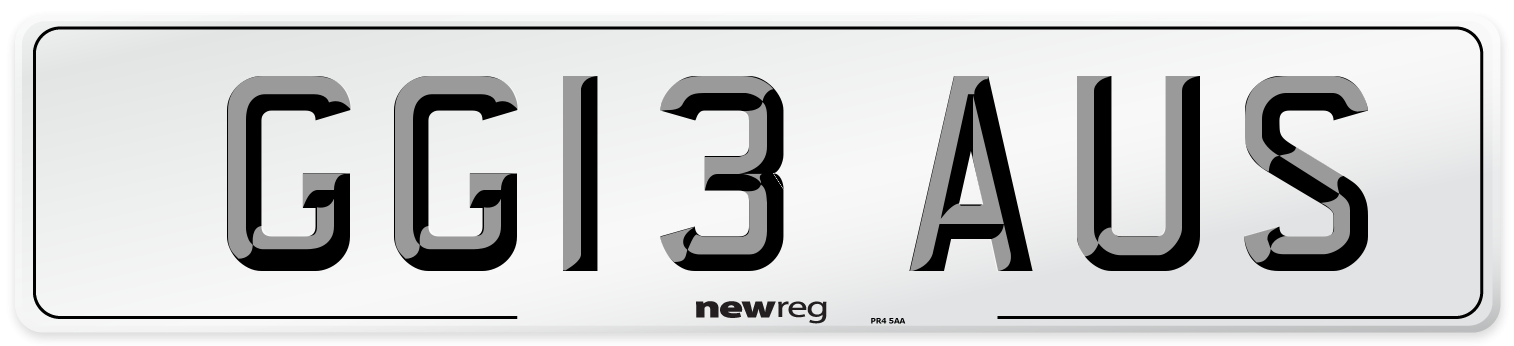 GG13 AUS Number Plate from New Reg